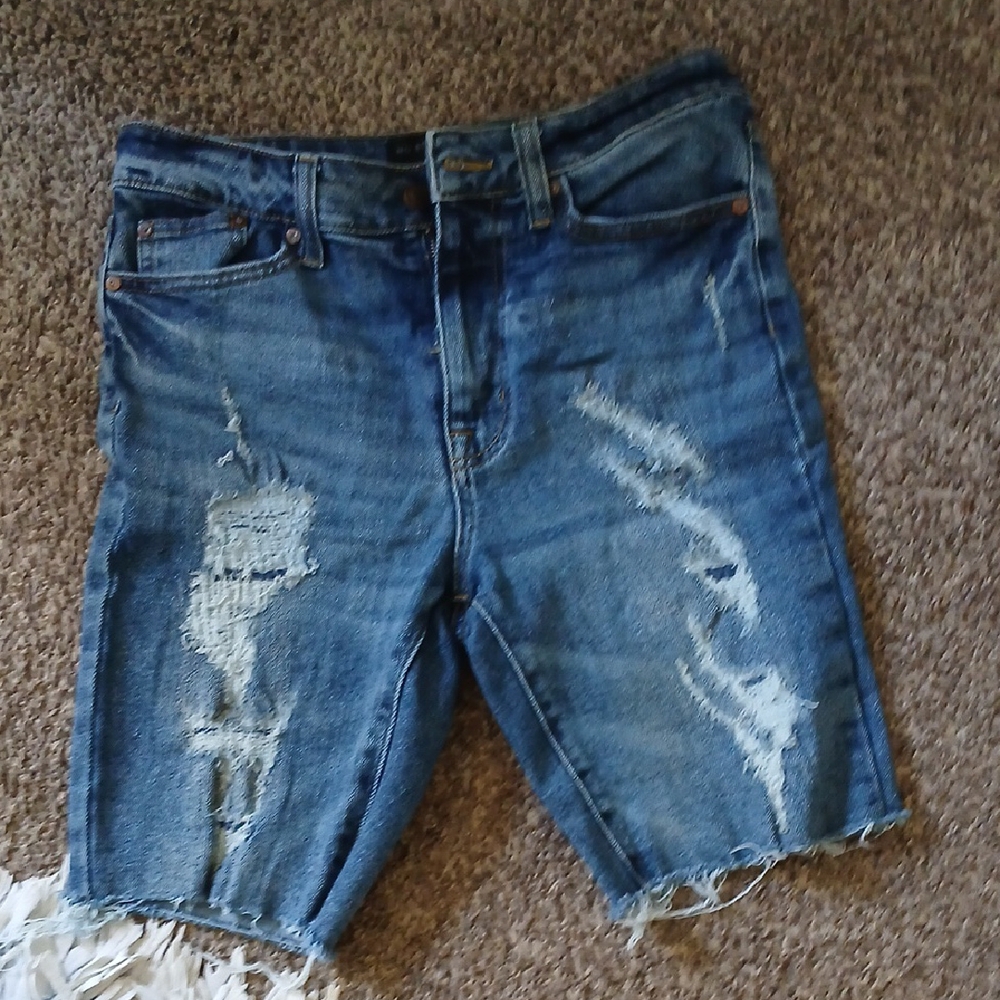 Distressed Denim Shorts
